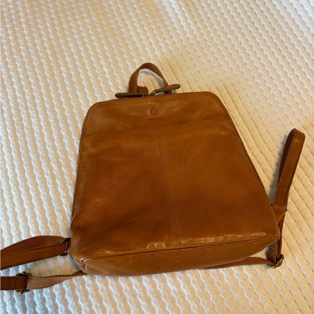 Tan Leather Backpack